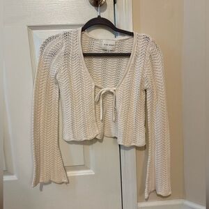 Cream Tie-Front Cardigan